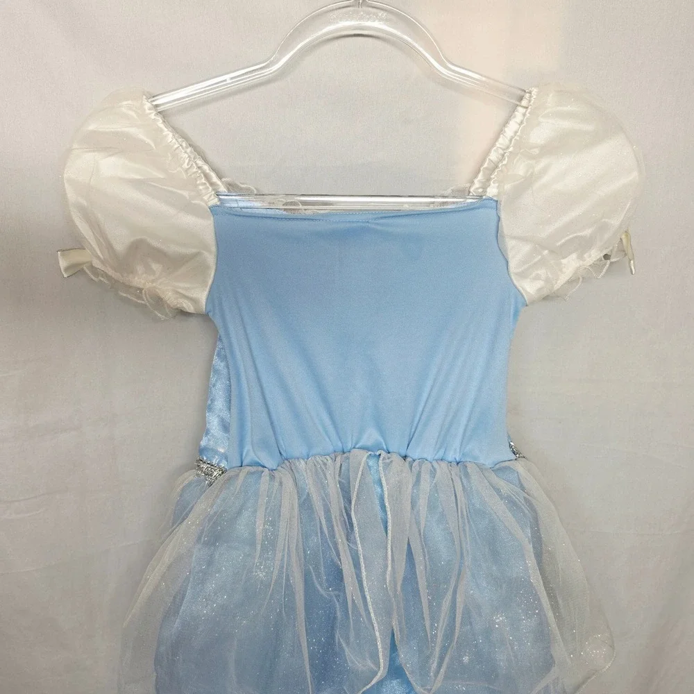 Disney Store Cinderella Costume Dress Kids 5/6 Blue Excellent Sparkly Cameo